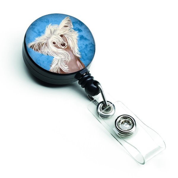 Carolines Treasures Blue Chinese Crested Retractable Badge Reel LH9392BUBR